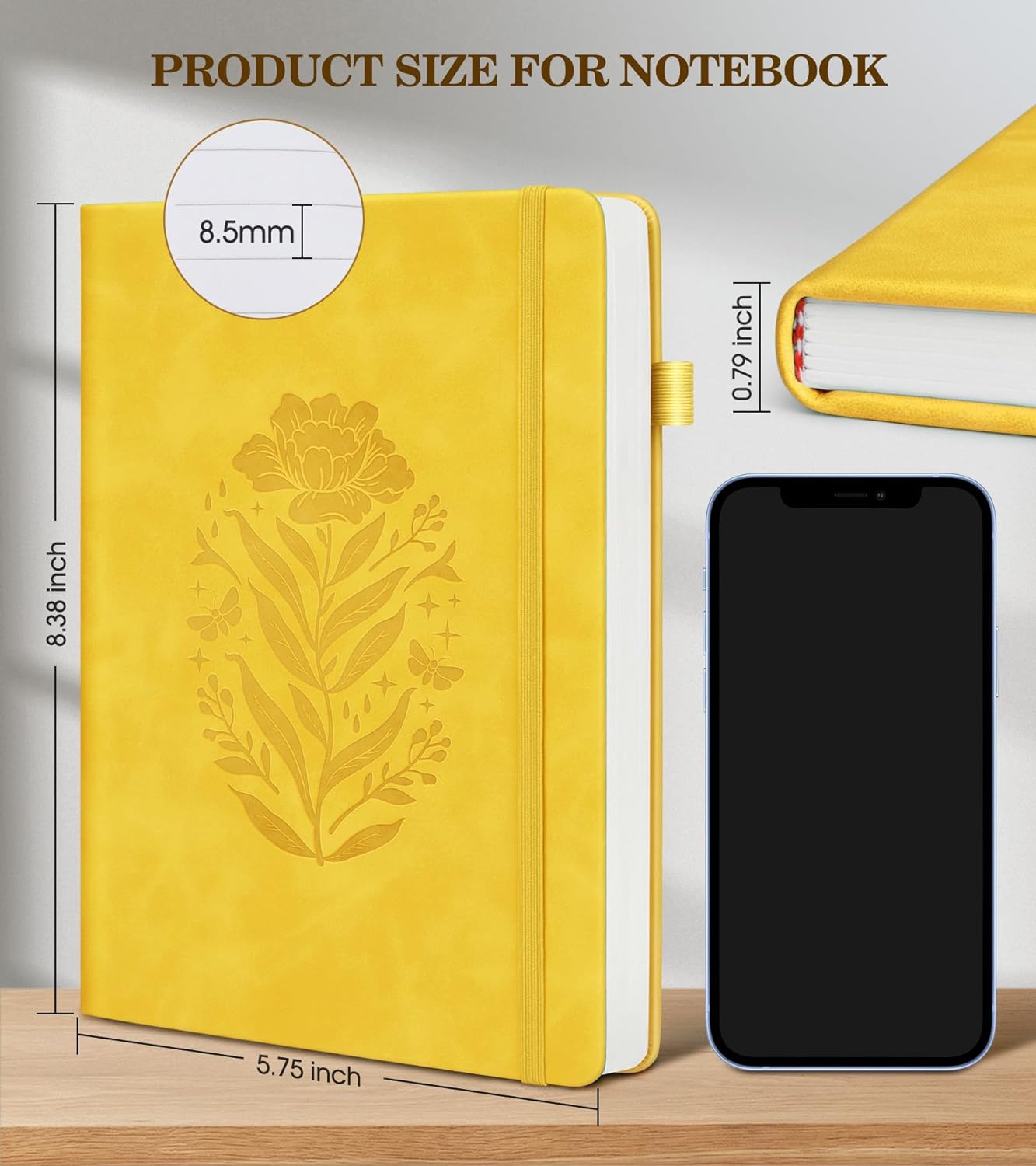 Journal Notebook, Hardcover Leather Journals for Writing, Writing Journal, College Notebook -5.75''X8.38'' (200 Pages-A5) Journal Notebook, Hardcover Leather Journals for Writing, Writing Journal, College Notebook -5.75''X8.38'' (200 Pages-A5)